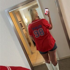Red Sports Jersey with Number 98